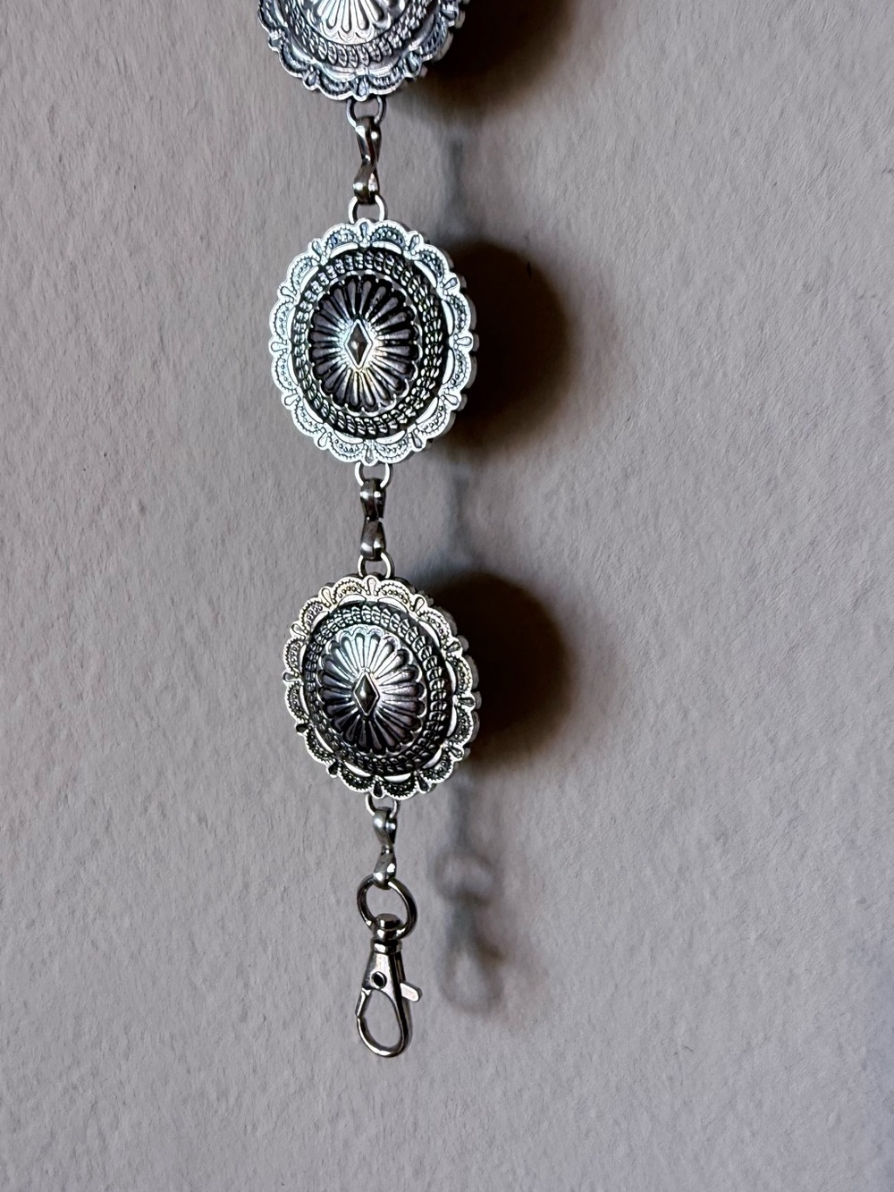 Metal Silver Concho Chain Belt